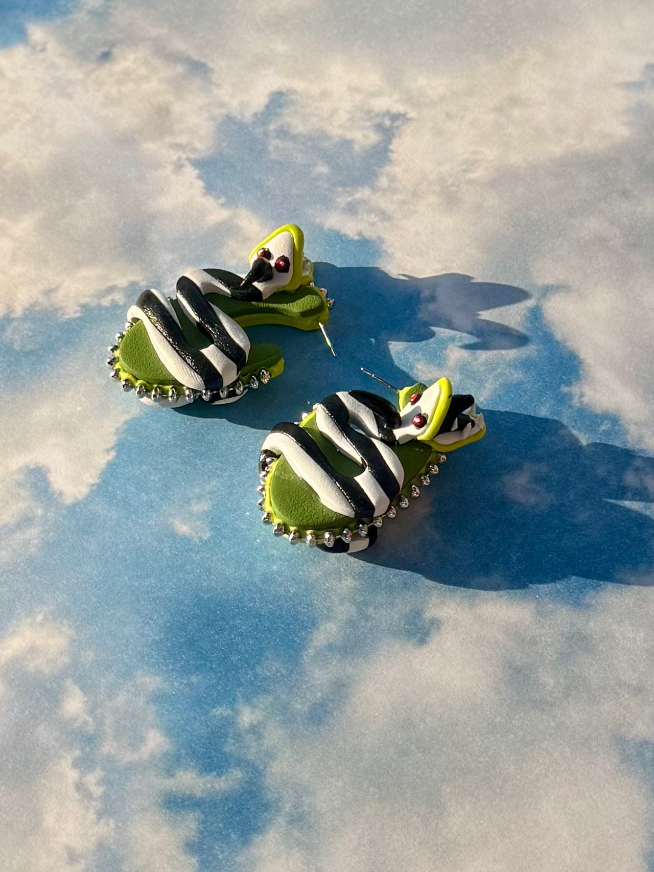 Beetlejuice inspired hoops
