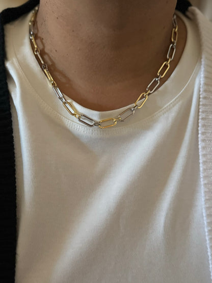 Two-tone link necklace