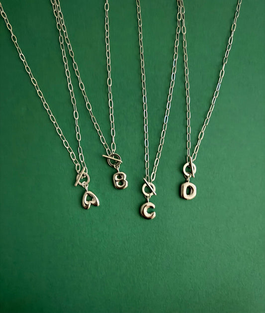 Bubble Initial Necklace (silver)