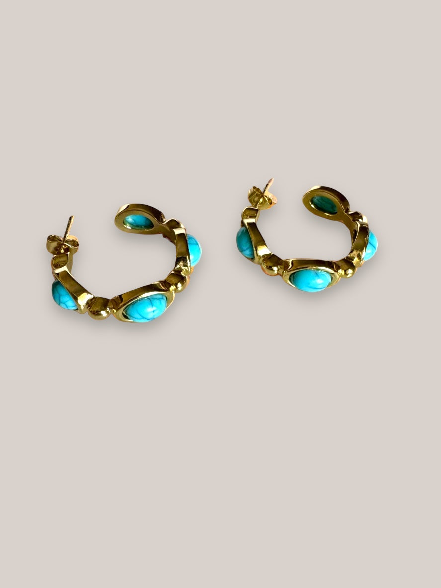 Turquoise inspired Hoops