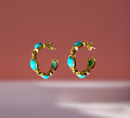 Turquoise inspired Hoops
