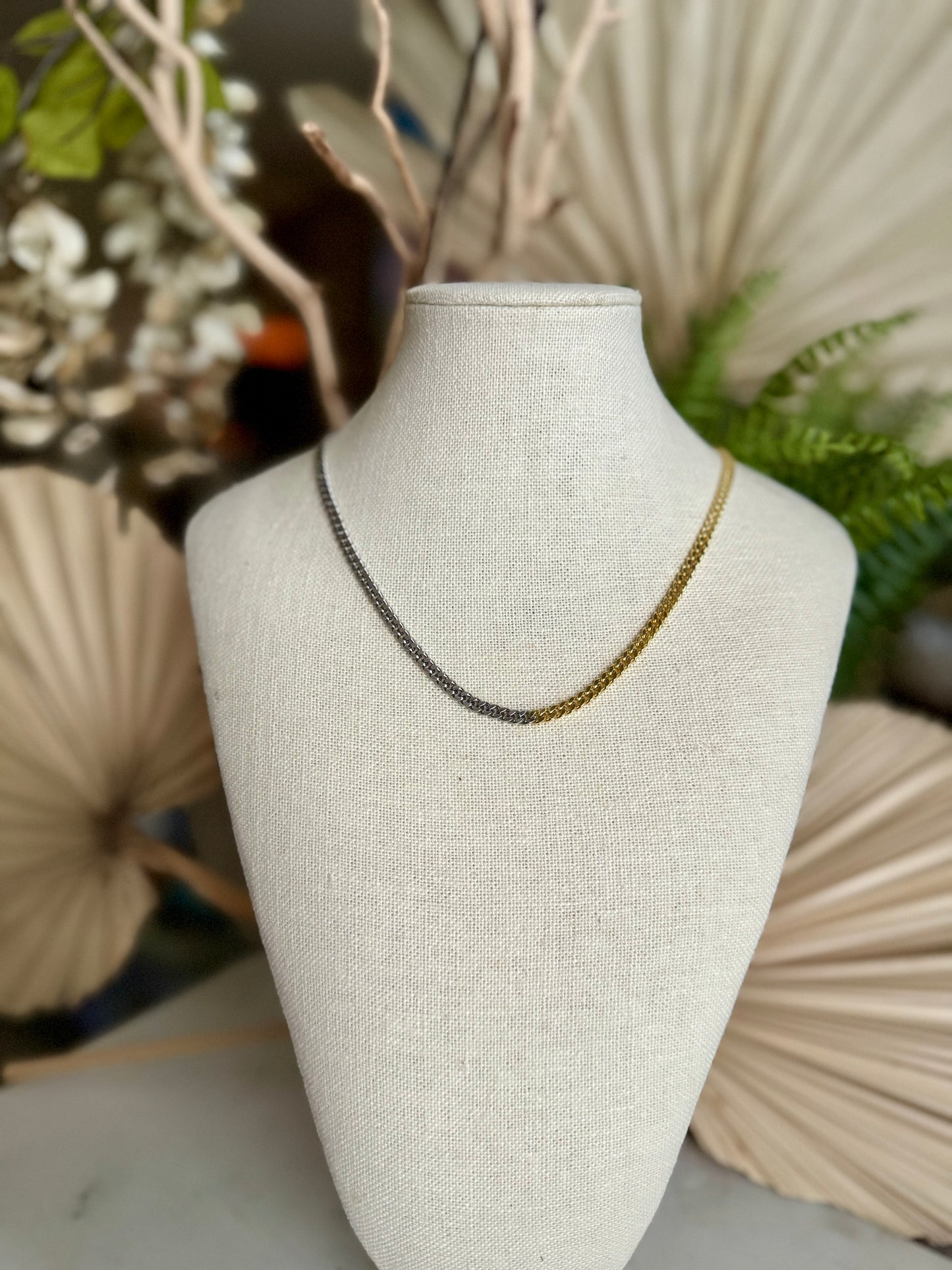 Two Tone Curb Necklace