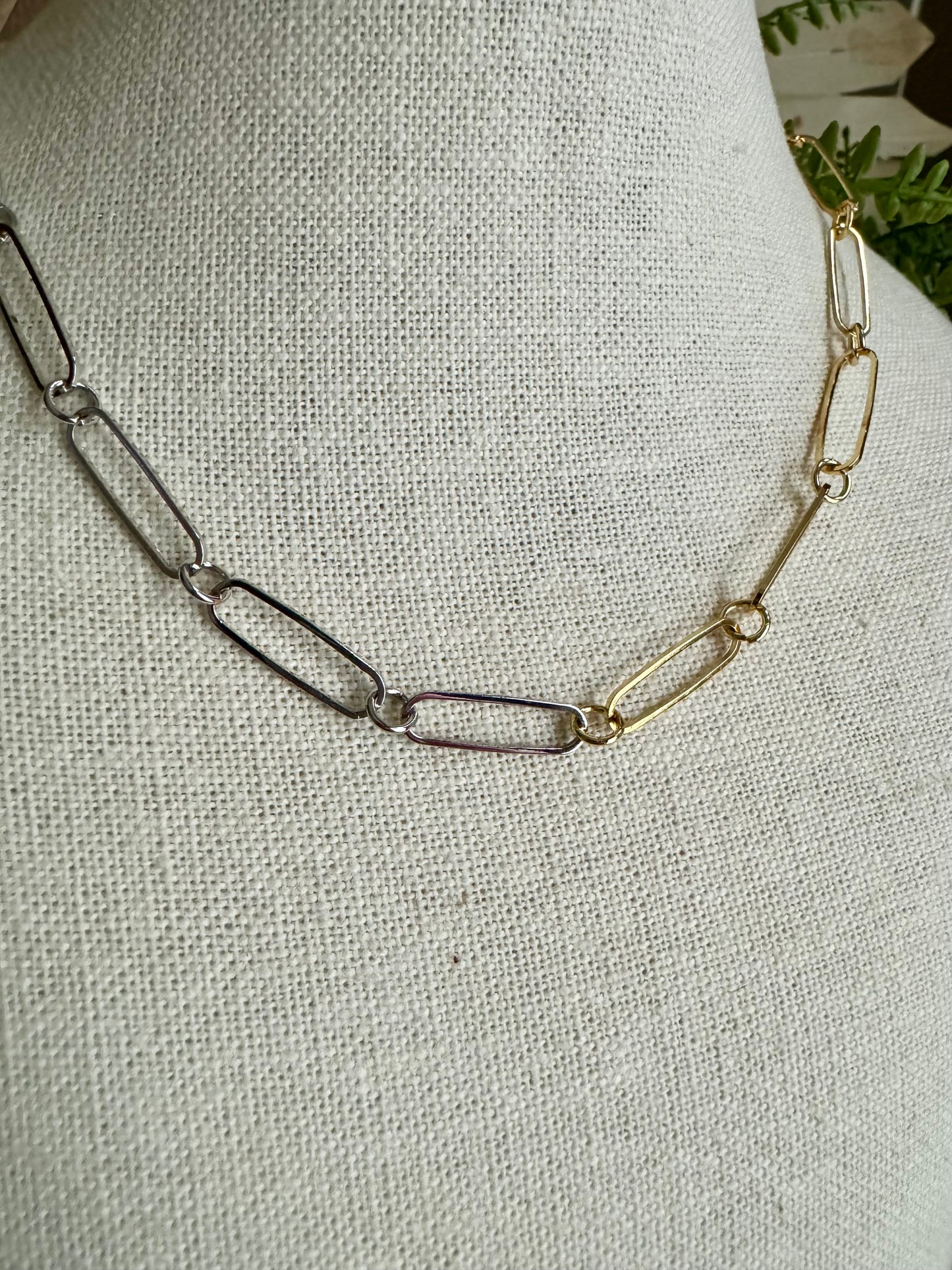 Two Tone Link Necklace