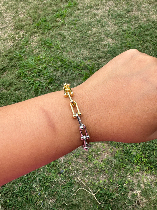 Two Tone Hardware Bracelet