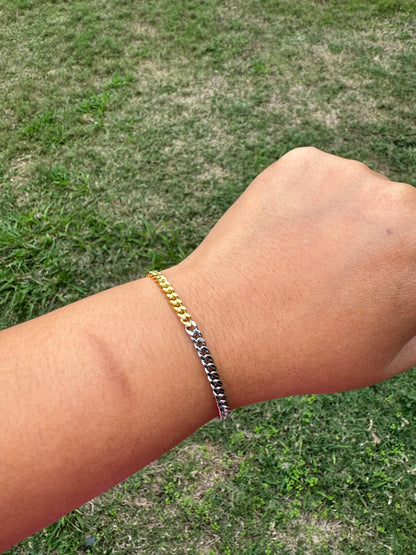 Two Tone Curb Bracelet