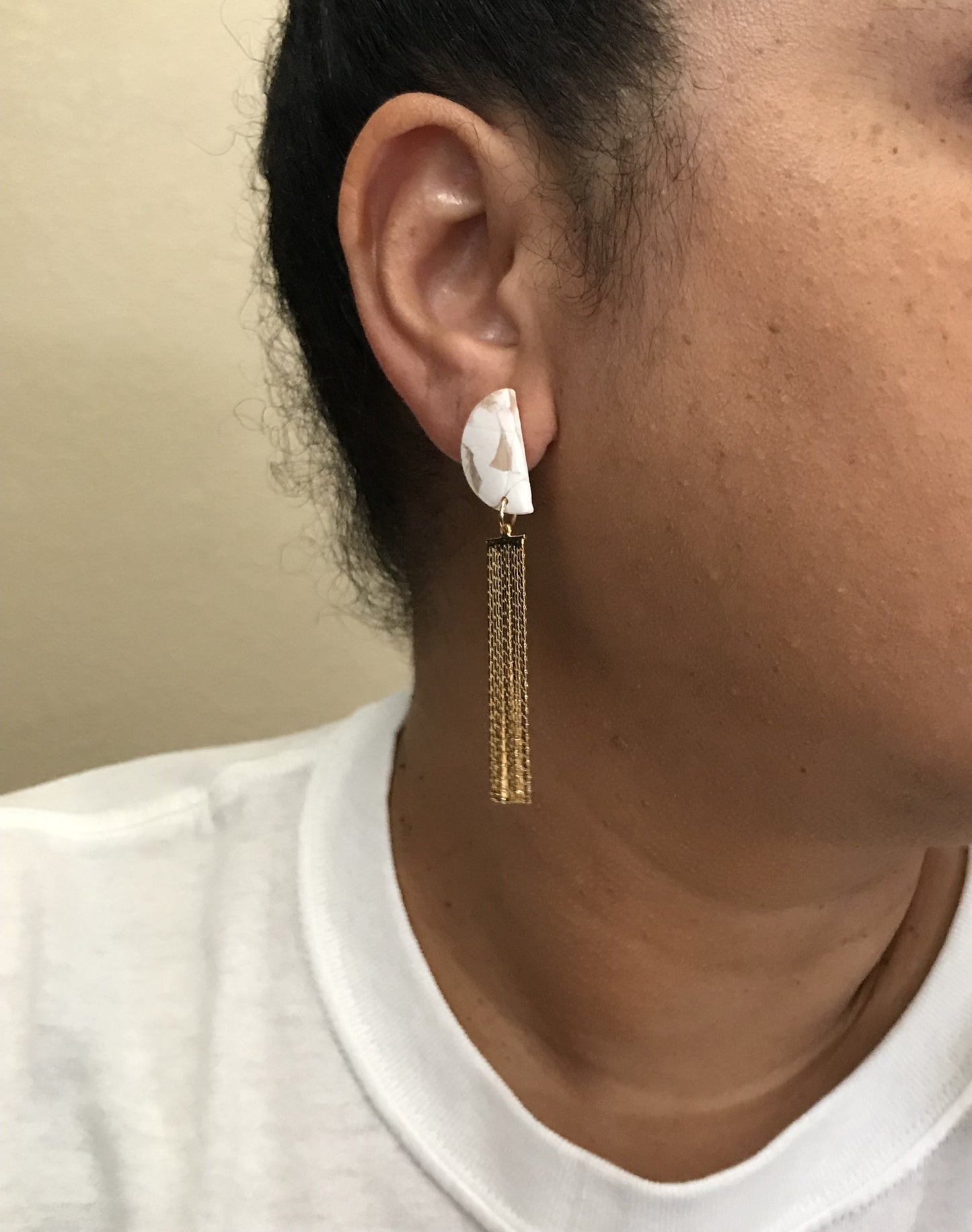 Semi Circle Fringe Earring