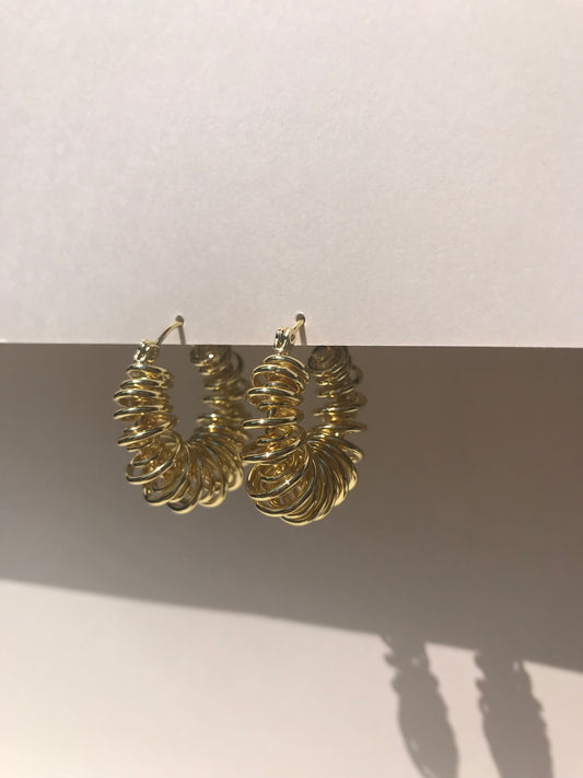 Gold wire wrapped hoops