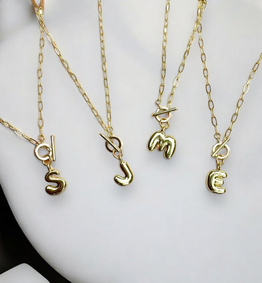 Bubble Initial Necklace - GOLDEN HOUR studio