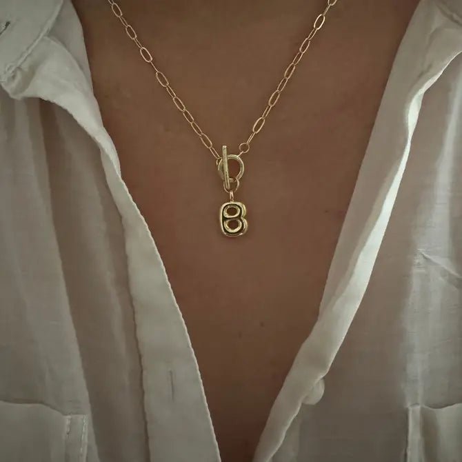 Bubble Initial Necklace - GOLDEN HOUR studio