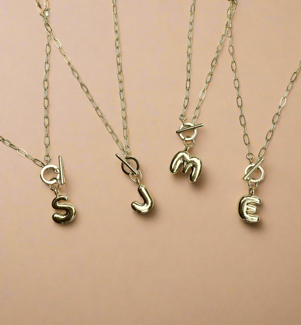 Bubble Initial Necklace - GOLDEN HOUR studio