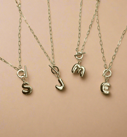 Bubble Initial Necklace - GOLDEN HOUR studio