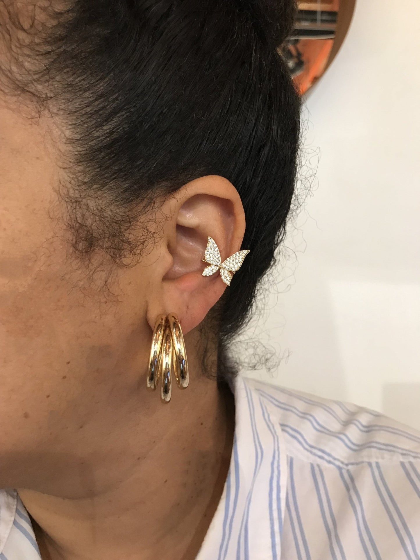 Butterfly ear lobe cuff - GOLDEN HOUR studio