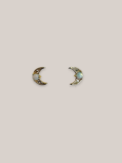 Crescent Opal Studs - GOLDEN HOUR studio