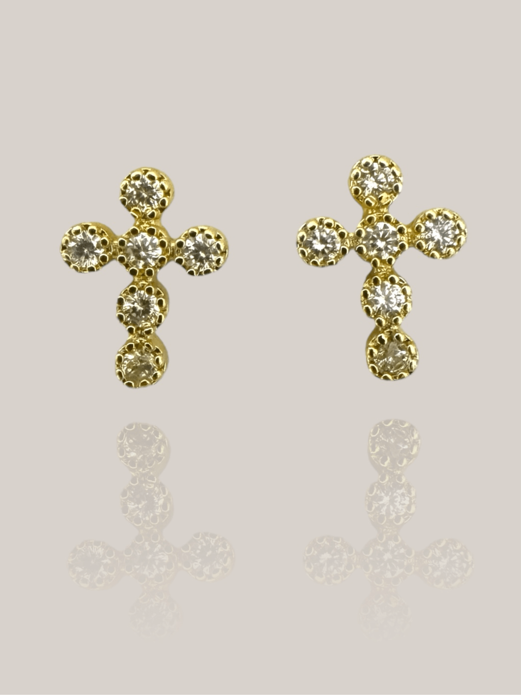 Crystal cross studs - GOLDEN HOUR studio