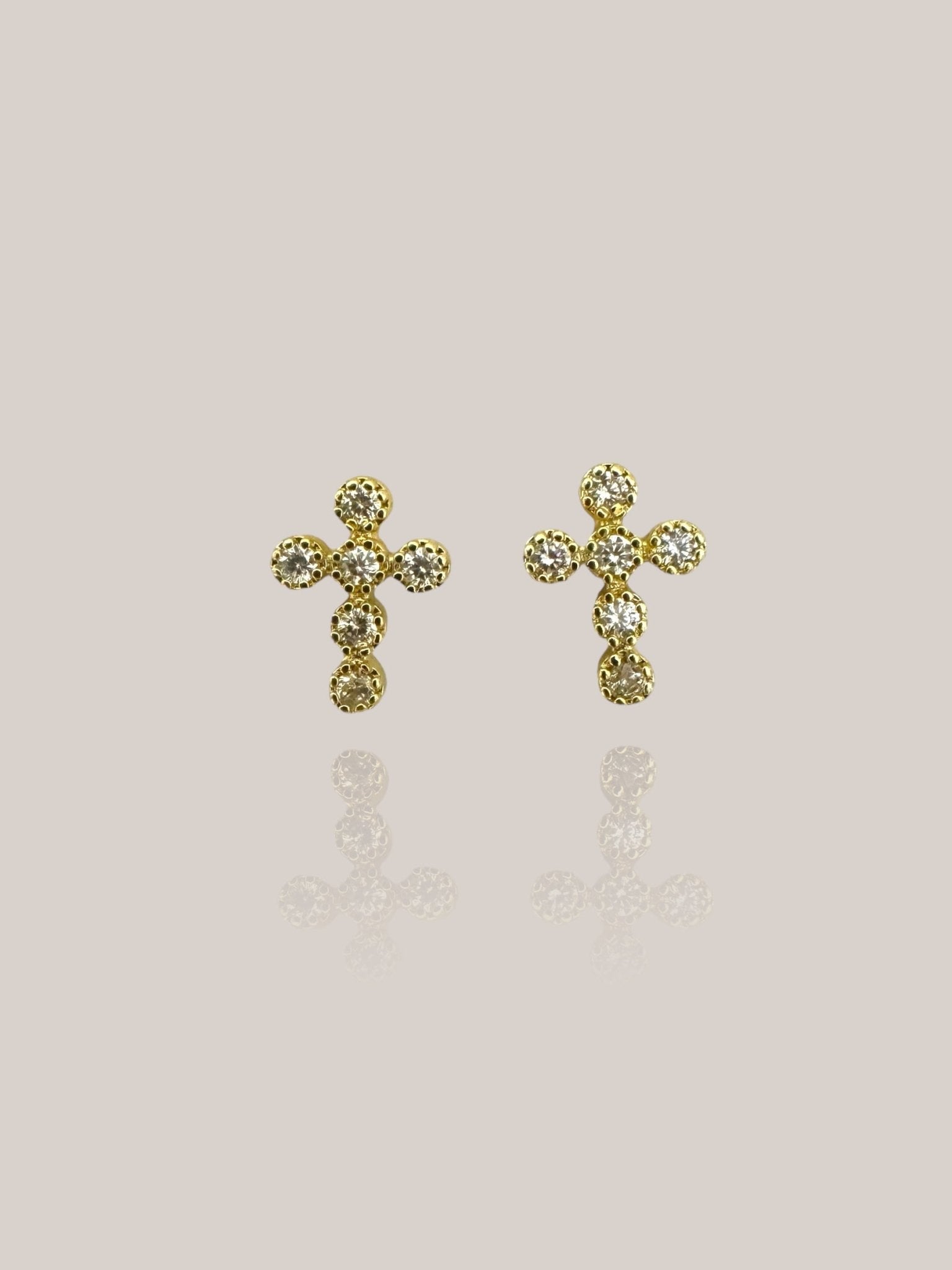 Crystal cross studs - GOLDEN HOUR studio