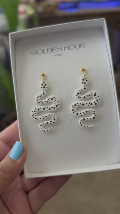 Polka dot snake earrings