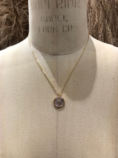Mother Of Pearl Dial Necklace