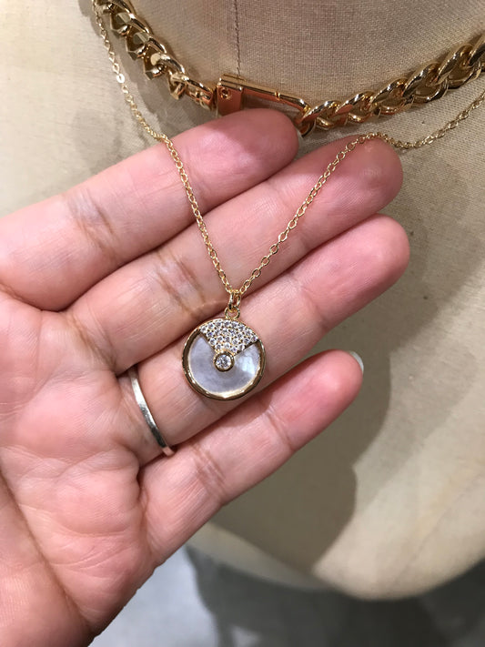 Mother Of Pearl Dial Necklace